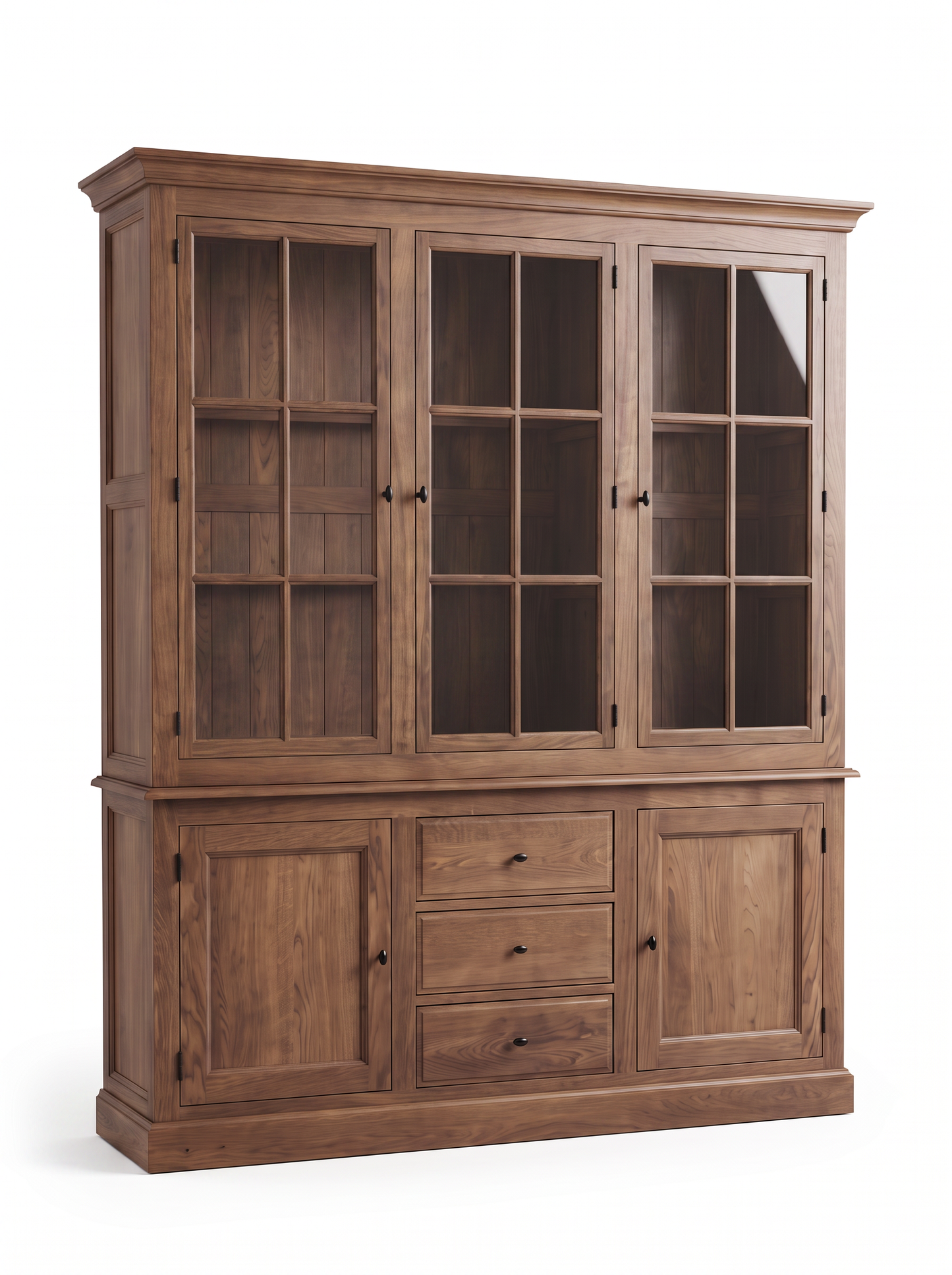 EON-SC002 Emerson Walnut Display Cabinet - Front View