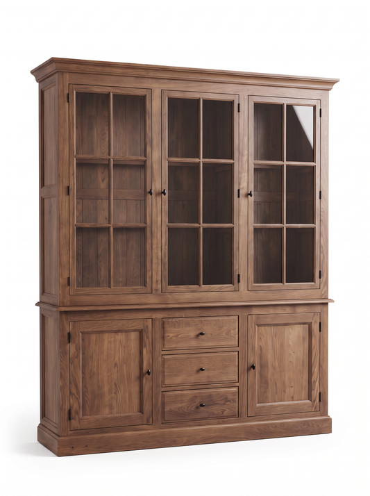 EON-SC002 Emerson Walnut Display Cabinet - Front View