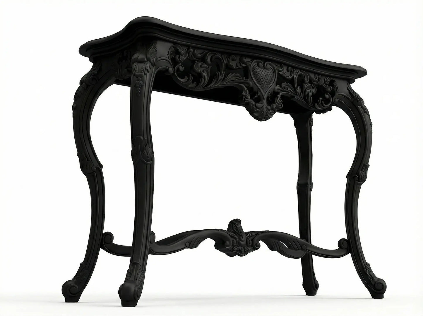 EON-CT001 Noir Console Table - Matte Black Low Angle