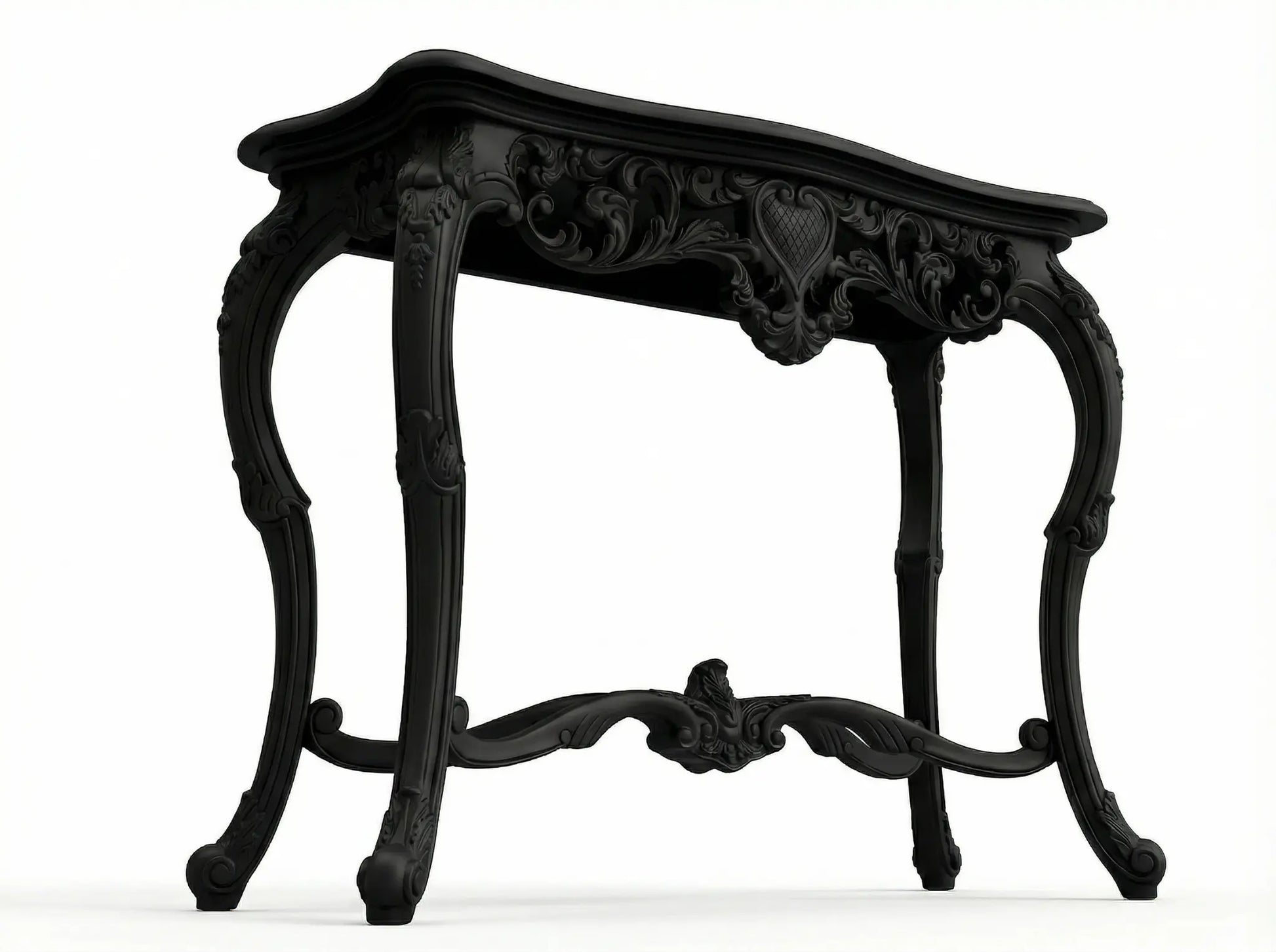 EON-CT001 Noir Console Table - Matte Black Low Angle
