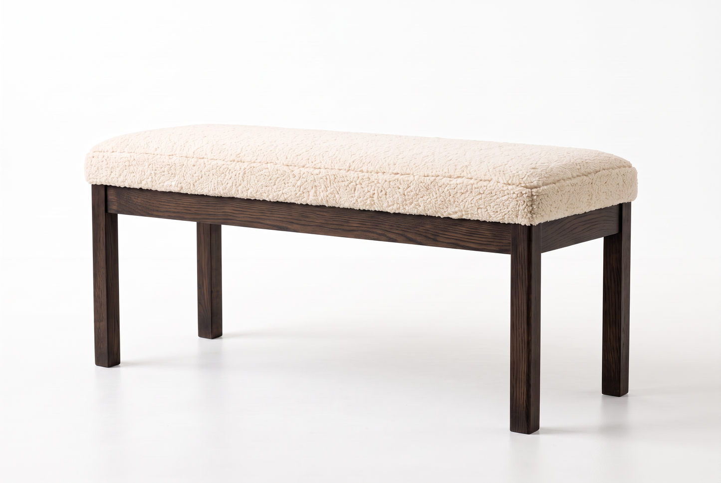 EON-BN006 Belgravia Bench - Smoked Oak Cream Sherpa