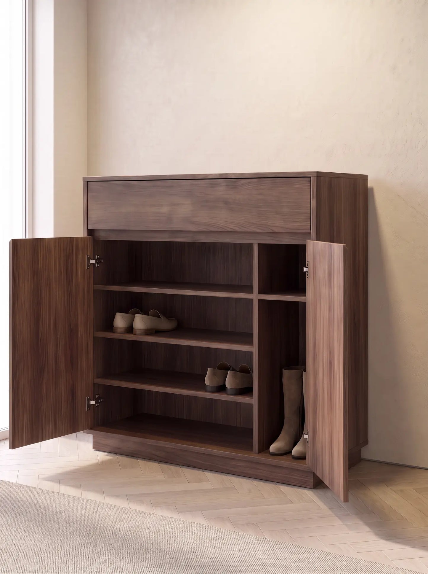 Marlow Walnut Shoe Cabinet (EON-SC003)