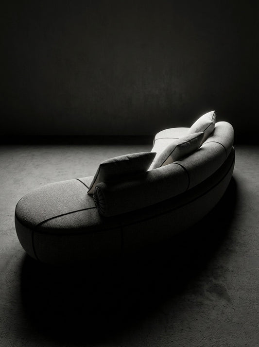 EON-SF013 Orbit Curved Sofa - Dark Studio Side View