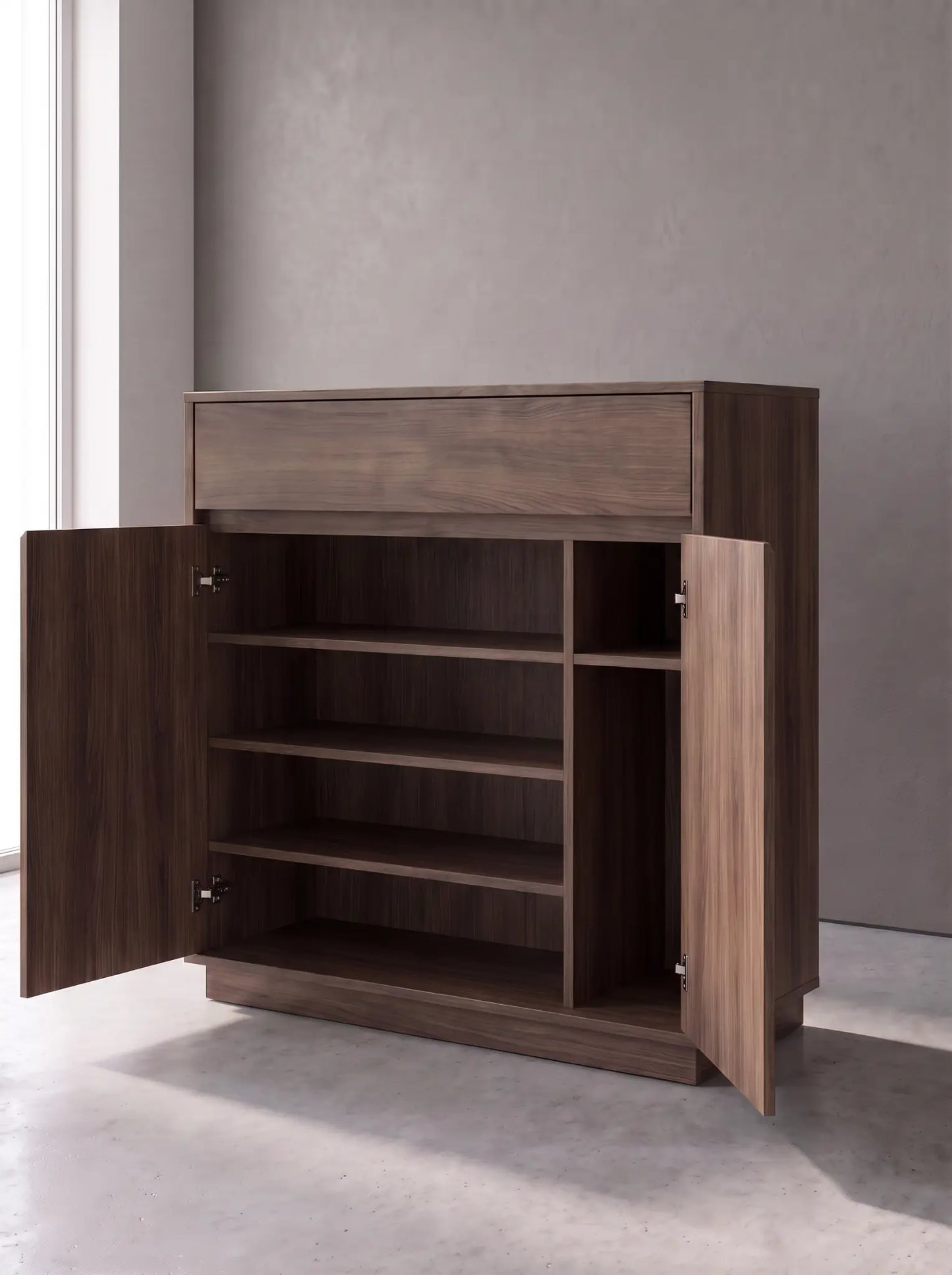 Marlow Walnut Shoe Cabinet (EON-SC003)