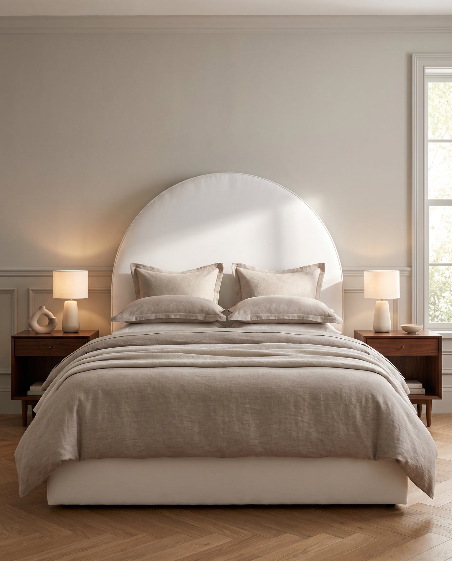 Delphia upholstered headboard EON-HB087 – bedroom lifestyle view