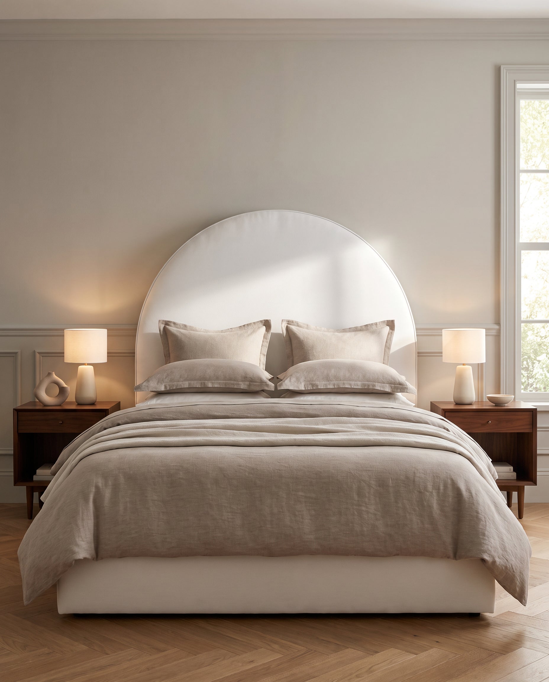 Delphia upholstered headboard EON-HB087 – bedroom lifestyle view