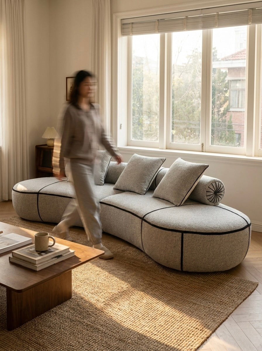 EON-SF013 Orbit Curved Sofa - Dark Studio Back View