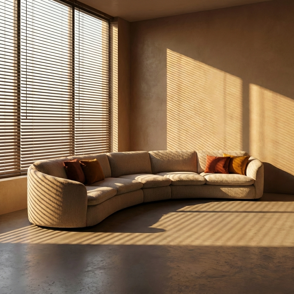 EON-SF010 Luna Curved Sectional - Blind Shadow Lifestyle