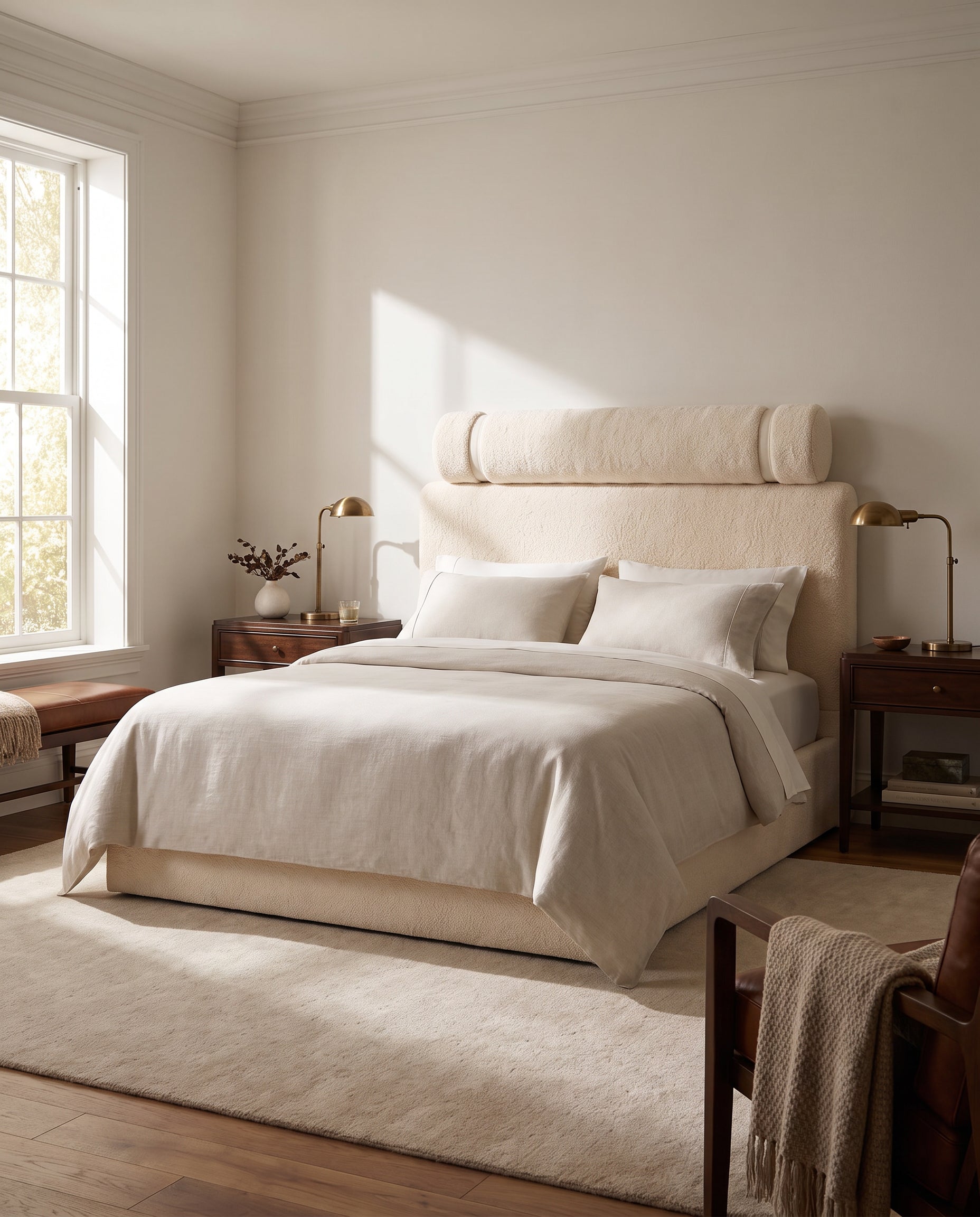 Livia upholstered headboard EON-HB070 – bedroom lifestyle view
