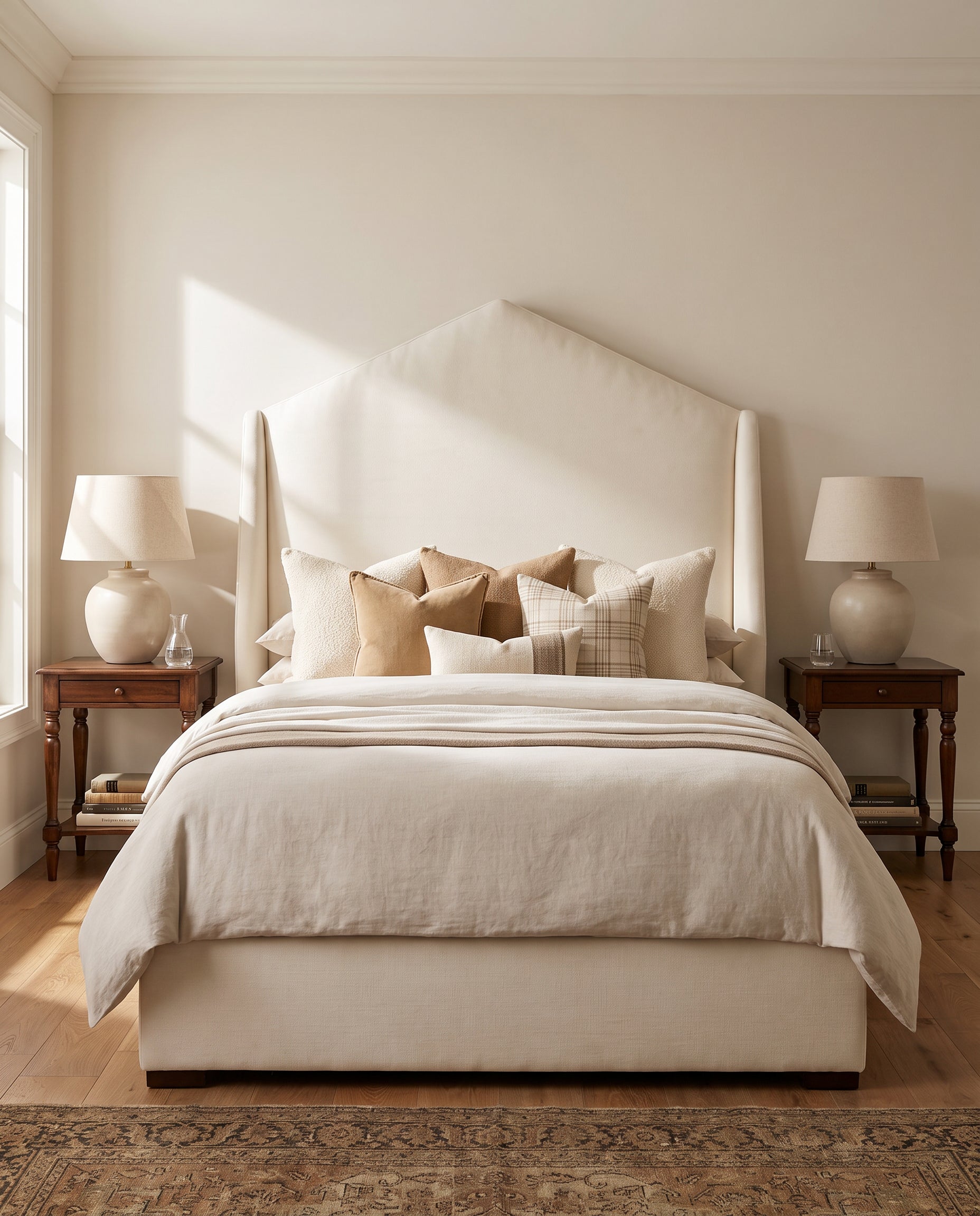 Riviera upholstered headboard EON-HB007 – bedroom lifestyle view