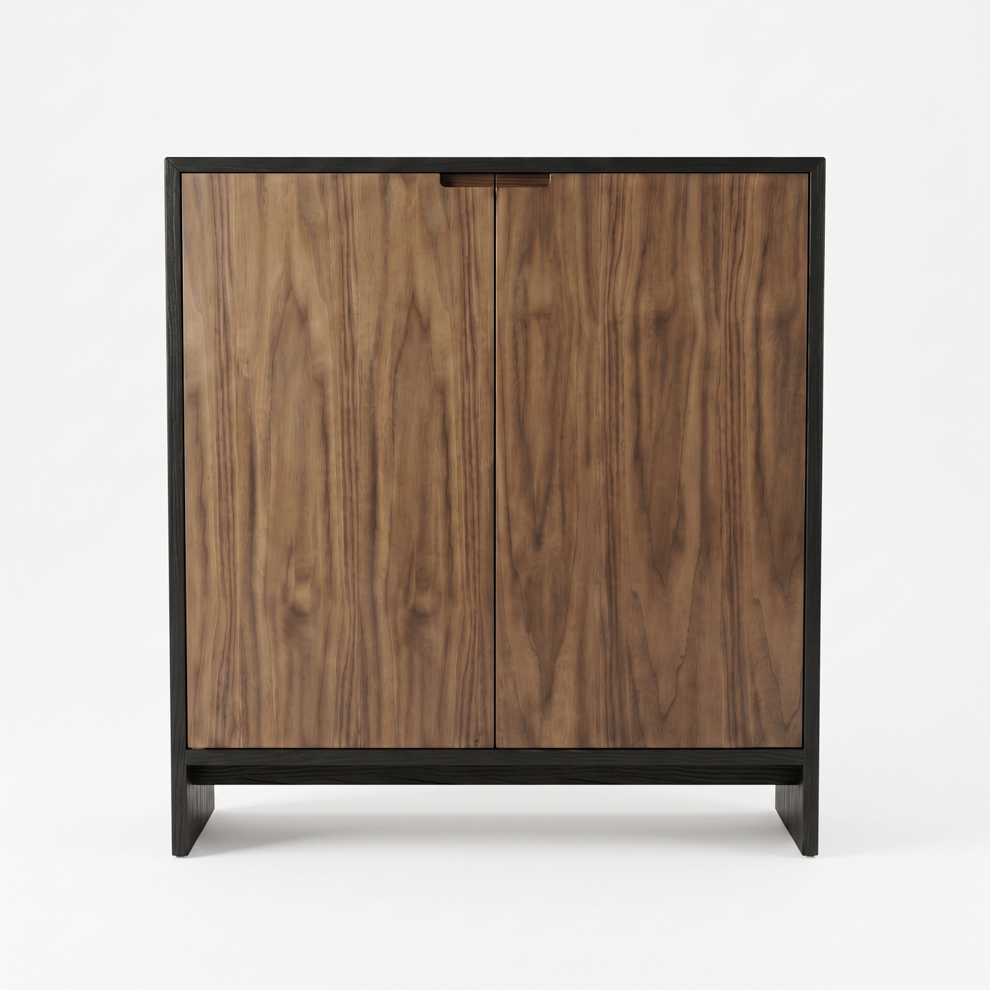 EON-SC001 Raffles Shoe Cabinet - Front View Black & Walnut