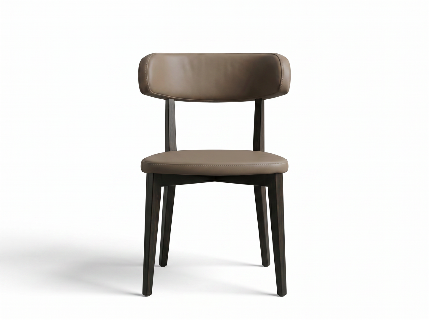 Marcus (EON-CH019) - Taupe Leather Minimalist Dining Chair