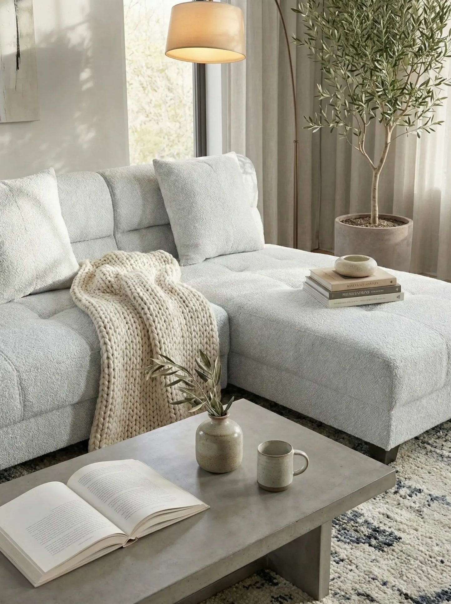 EON-SF015 Cleo Modular Sectional - Studio Grey Front View