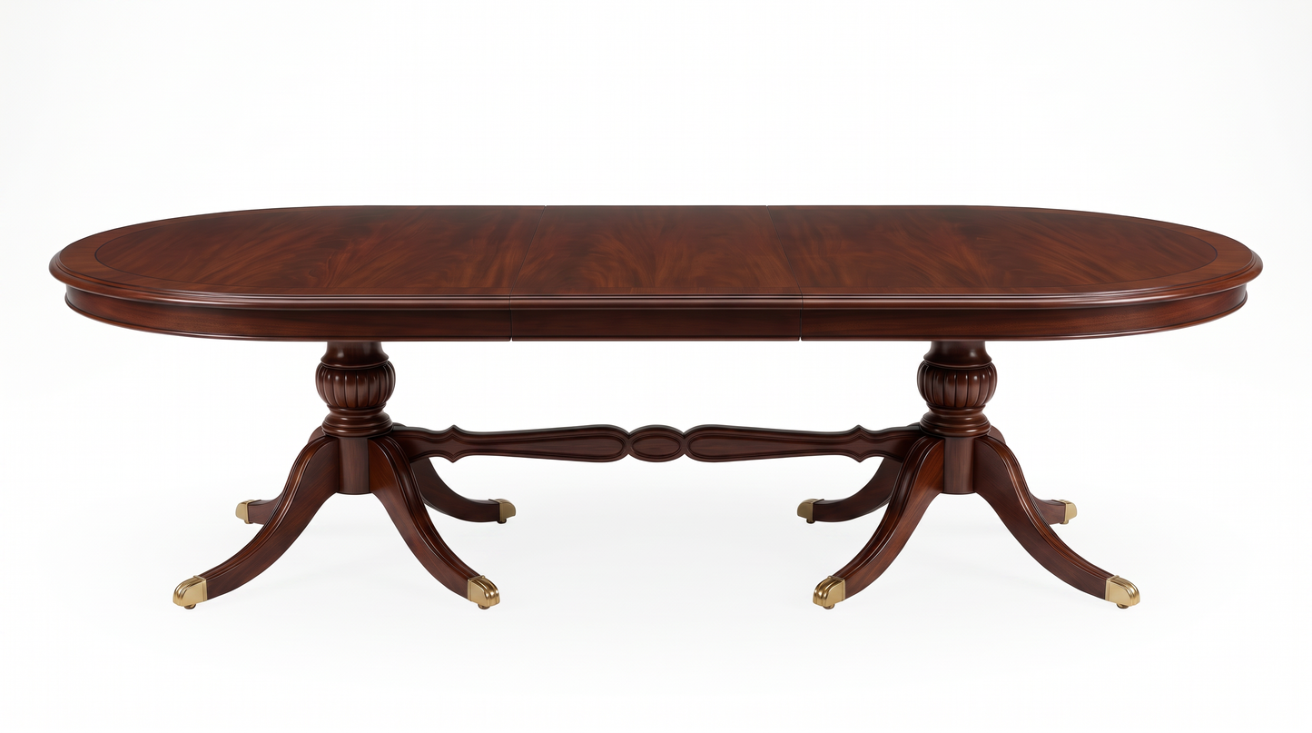 EON-TB003 Long Oval Extension Dining Table - Front Shot