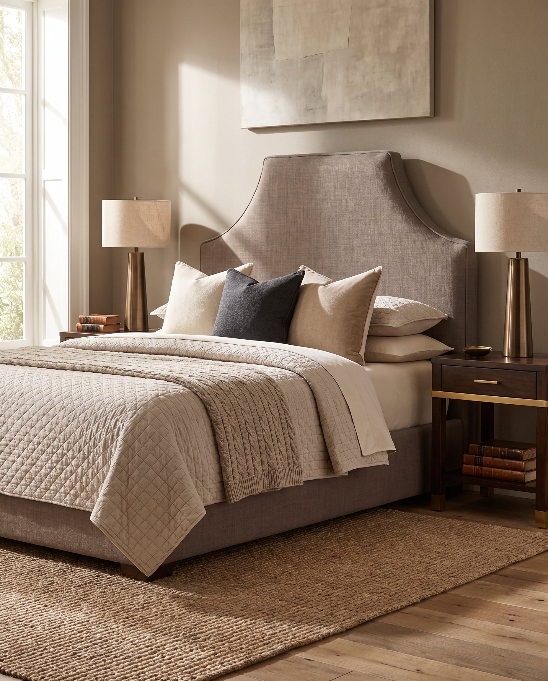 Sloane upholstered headboard EON-HB006 – bedroom lifestyle view
